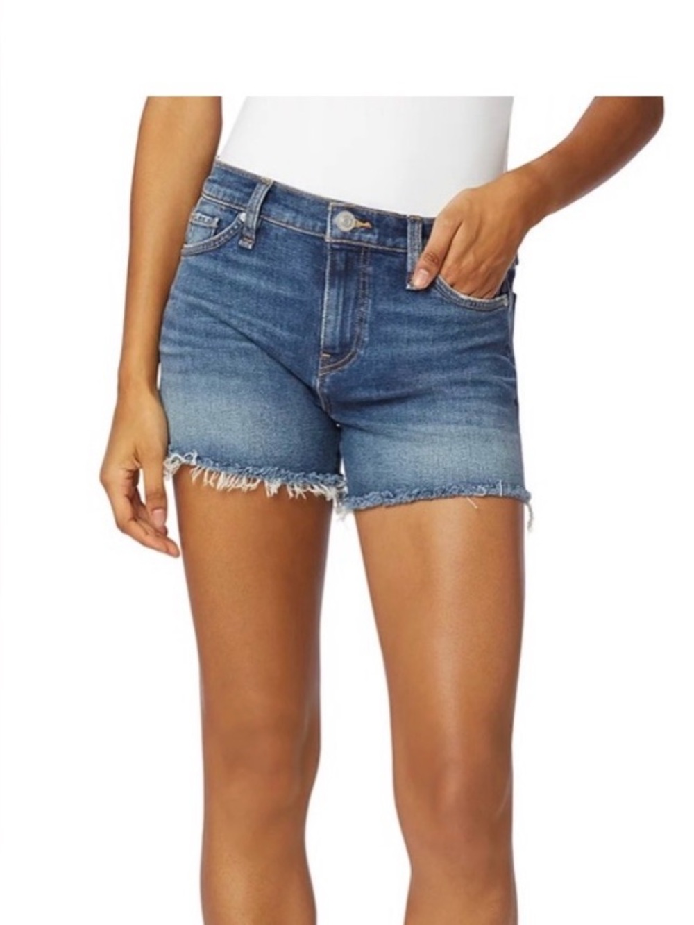 Hudson | (30) Gemma Classic High-Rise Denim Shorts - Blue